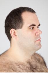 Head Man White Overweight Male Studio Poses